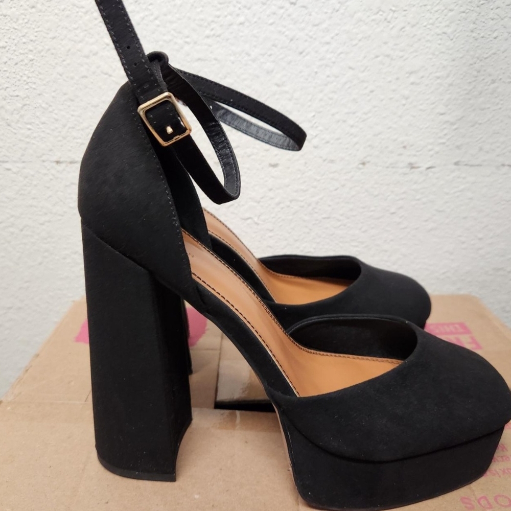 ASOS Black Platform Block Heel Sandals